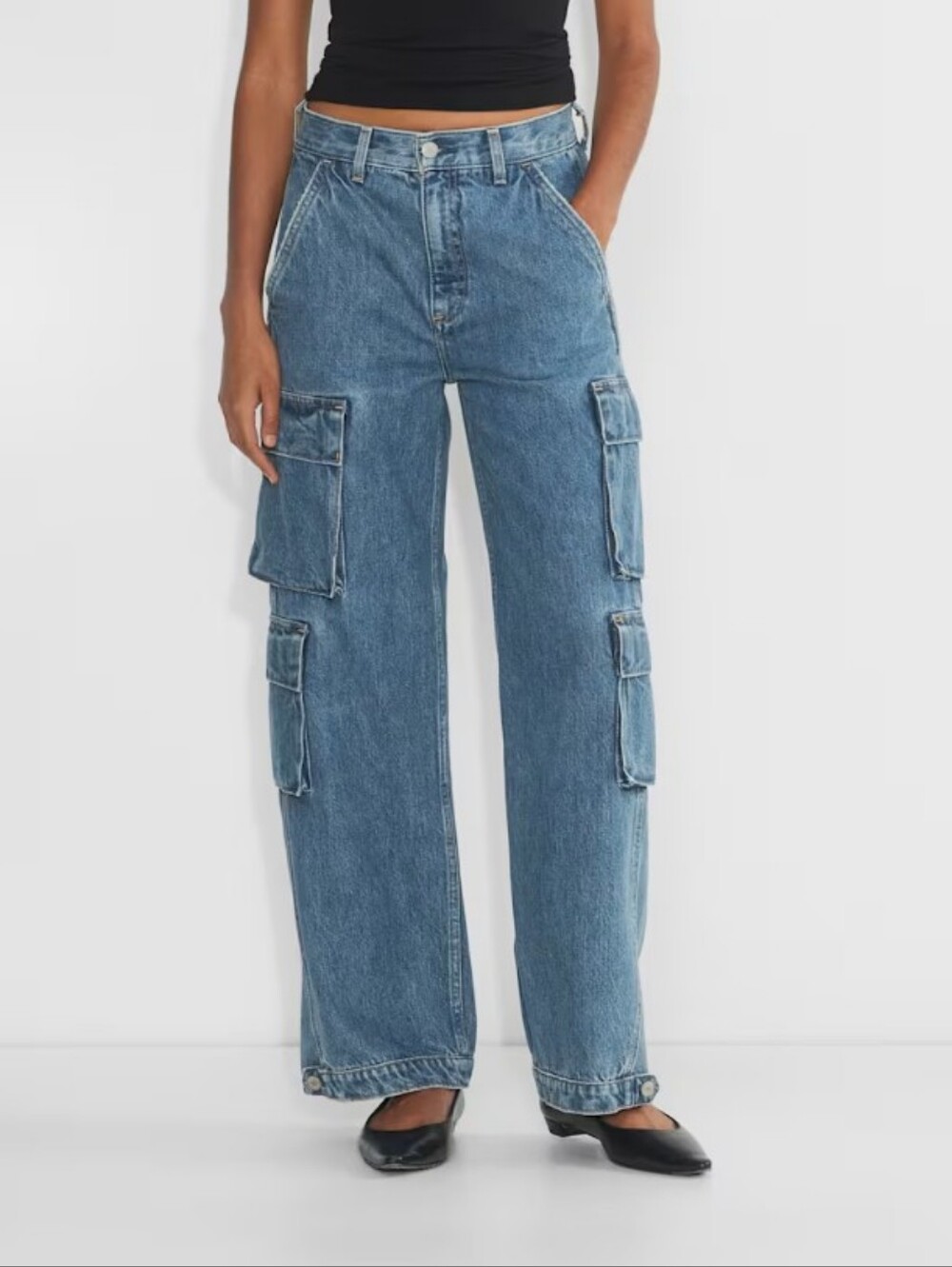Aritizia Denim Forum 90s Millie Hi-rise Cargo Wide-Leg Jeans Japanese Denim